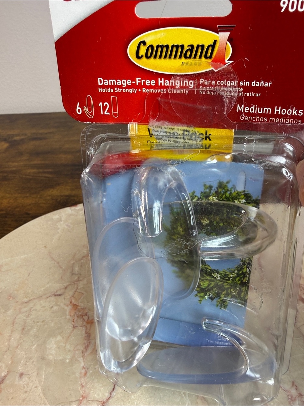 Command™ Clear Medium Damage-Free Hanging Hooks - Pack of 5